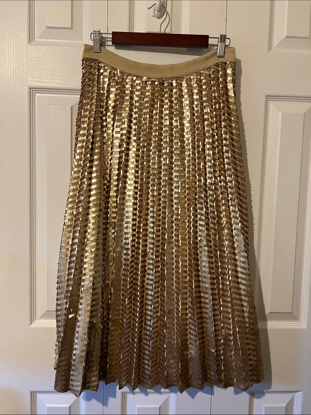Maeve by Anthropologie Gold Sequined Skirt Size 8P